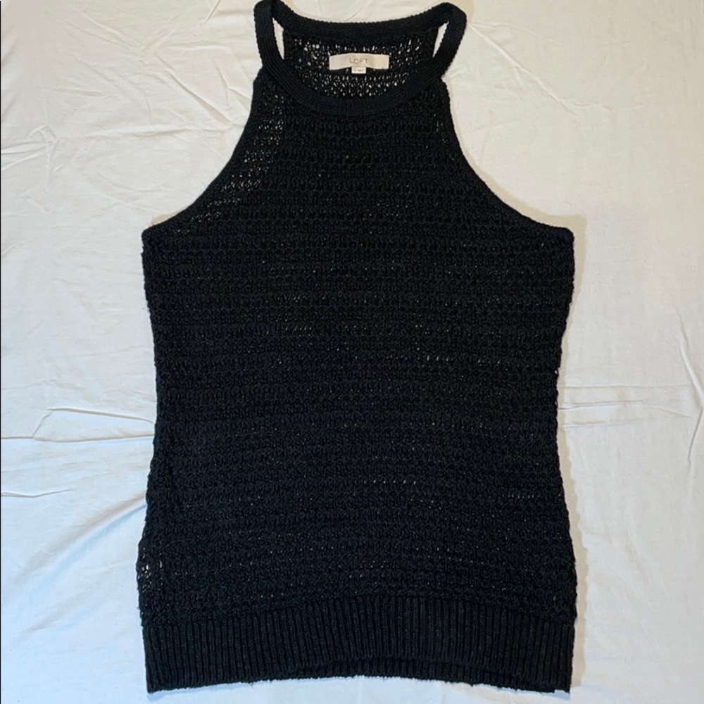 Loft Black sleeveless sweater tank top shirt